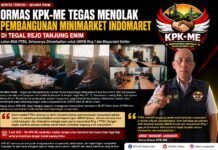 KPK-ME Menolak Pembangunan Minimarket Indomaret di Tegal Rejo Tanjung Enim